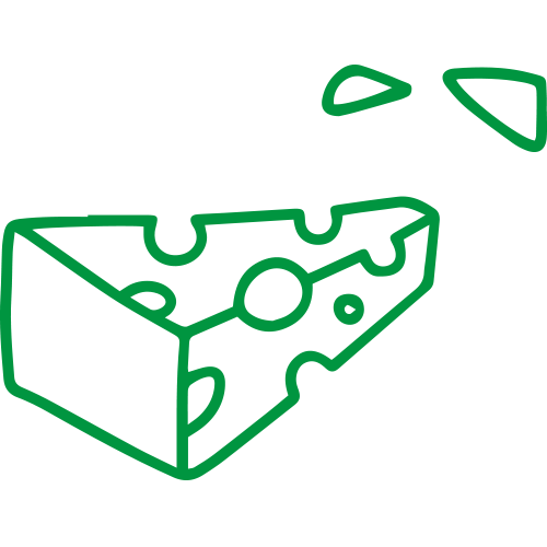 cheese outlined in green